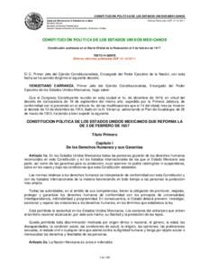 CONSTITUCIÓN POLÍTICA DE LOS ESTADOS UNIDOS MEXICANOS CÁMARA DE DIPUTADOS DEL H. CONGRESO DE LA UNIÓN Secretaría General Secretaría de Servicios Parlamentarios Dirección General de Servicios de Documentación, Inf