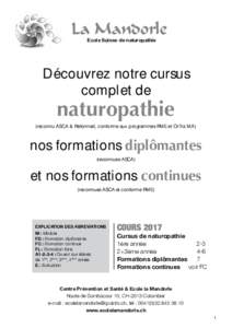 La Mandorle Ecole Suisse de naturopathie Découvrez notre cursus complet de