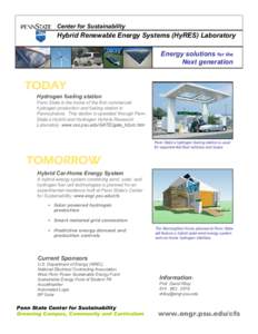 Center for Sustainability  Hybrid Renewable Energy Systems (HyRES) Laboratory Energy solutions for the Next generation