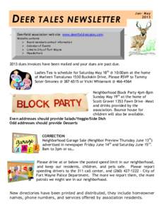 D EER TALES NEWSLETTER  Jan- MayDeerfield association web site www.deerfield-estates.com.