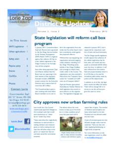 District 6 Update Volume 2, Issue 2 I n T h i s Is s u e : SAFE Legislation