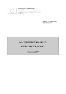 DG COMP REPORT ON ENERGY SECTOR INQUIRY SEC_2006_[removed]Part I.doc