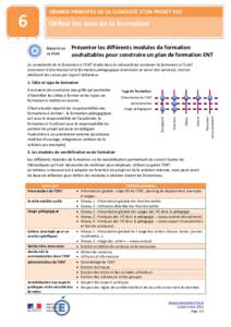 Dfinir les modalits de la formation