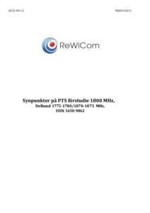 RE2015:011 Synpunkter på PTS förstudie 1800 MHz, Delband1875 MHz,