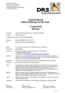 DRS Fachbereich Basketball Kommision 10 – Frauen und Mädchen Ann-Katrin Gesellnsetter (Vorsitz)  www.drs-rollstuhlbasketball.de