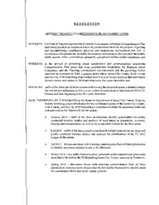 RESOLUTION  HISTORIC TRIANGLE COMPREHENSIVE PLAN COORDINAnON WHEREAS,	 the Code of Virginia requires that all jurisdictions prepare and adopt a Comprehensive Plan addressing physical development within its jurisdictional