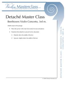 ViolinMasterclass The Sassmannshaus Tradition for Violin Playing .com  Detaché Master Class