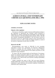 1 Agricultural and Veterinary Chemicals (Queensland) AGRICULTURAL AND VETERINARY CHEMICALS (QUEENSLAND) BILL 1994