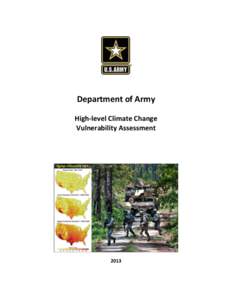 Department of Army High-level Climate Change Vulnerability Assessment 2013
