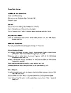 CURRICULUM VITAE (Synthesis)