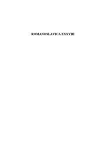 ROMANOSLAVICA XXXVIII  REFEREN!I 