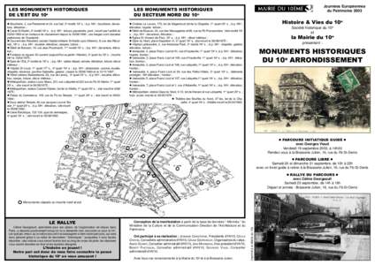 LES MONUMENTS HISTORIQUES DE L’EST DU 10e  Boucherie, 2, rue Perdonnet et 24, rue Cail, 2e moitié 19e s. ; é.p. MH : boucherie, devanture, élévation ;  Canal St-Martin, 2e moitié 19e s. ; é.p. MH : écluse, pas