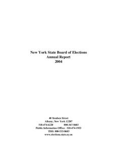 New York State Board of Elections Annual Report[removed]Steuben Street Albany, New York 12207