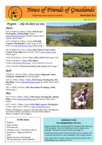 News of Friends of Grasslands. Supporting native grassy ecosystems March-April 2012 ISSN[removed] .