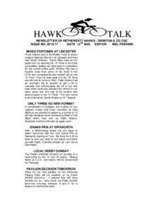 HAWK  TALK NEWSLETTER OF HETHERSETT HAWKS / SWINTON & CO CSC TH