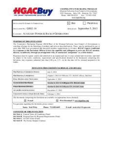 COOPERATIVE PURCHASING PROGRAM Houston-Galveston Area Council of Governments 3555 Timmons, Suite 120, Houston, TXPhone: Fax: www.hgacbuy.org