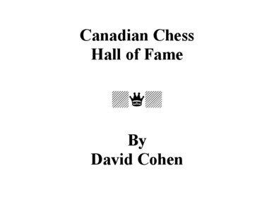 Canadian Chess Hall of Fame dqd