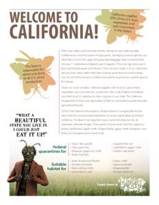 WELCOME TO  CALIFORNIA! California sup plies
