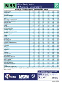 N 53  Gare Saint-Lazare Î Nanterre - Université R  Nuits du Dimanche soir au Vendredi matin