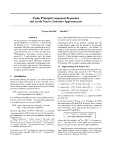 Faster Principal Component Regression  and Stable Matrix Chebyshev Approximation