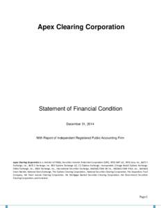 Microsoft Word - APEX 2014 Statement of Financial Condition - FINAL