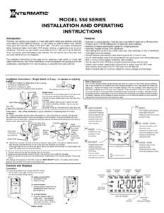 MODEL SS8 SERIES INSTALLATION AND OPERATING INSTRUCTIONS Introduction  Features