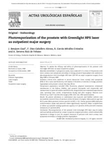 Document downloaded from http://www.elsevier.es, day[removed]This copy is for personal use. Any transmission of this document by any media or format is strictly prohibited.  actas urol esp. 2010;34(2):[removed]ACTAS U