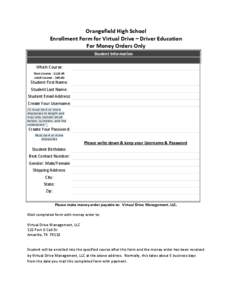 Microsoft Word - Enrollment Form - Orangefield High School