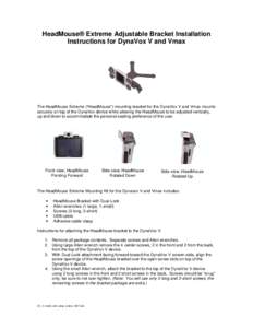 HeadMouse® Extreme Adjustable Bracket Installation Instructions for DynaVox V and Vmax The HeadMouse Extreme (“HeadMouse”) mounting bracket for the DynaVox V and Vmax mounts securely on top of the DynaVox device whi