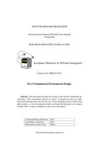 SIXTH FRAMEWORK PROGRAMME Structuring the European Research Area Specific Programme RESEARCH INFRASTRUCTURES ACTION  Contract No. RIDS