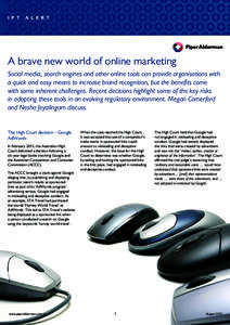 [ p u bAlli ec ratt i o n IPT n a m e ]  A brave new world of online marketing
