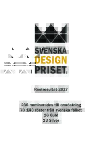 Röstresultatnominerades till omröstningröster från svenska folket 26 Guld 23 Silver
