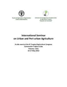 Food and Agriculture Organization of the United Nations Instituto de Investigaciones Fundamentales en Agricultura Tropical “Alejandro de Humboldt”