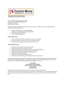 Central Maine Community College / Education / New England Association of Schools and Colleges / Microsoft Certified Professional / Microsoft certification