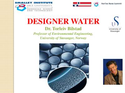 DESIGNER WATER Dr. Torleiv Bilstad Professor of Environmental Engineering, University of Stavanger, Norway  Drilling ≠ Production of oil and gas