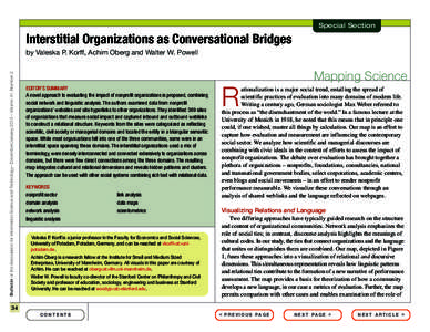 Special Section  Interstitial Organizations as Conversational Bridges Bulletin of the Association for Information Science and Technology – December/January 2015 – Volume 41, Number 2  by Valeska P. Korff, Achim Oberg