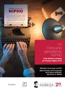 VII Concurso periodístico NIPHO  Aula abierta y entrega