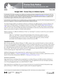 Excise Duty Notice  Under the Excise Act and the Excise Act, 2001 EDN20  March 2008