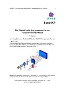 Spec4Xp: The Ebert­Fastie Spectrometer Control Hardware and Software   1  Spec4XP  The Ebert­Fastie Spectrometer Control 