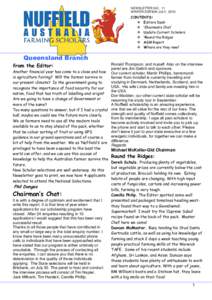 NEWSLETTER NO. 11 WINTER EDITION JULY, 2010 CONTENTS:  Editors Desk  ‘Chairman’s Chat’