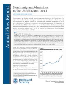 Nonimmigrant Admissions to the United States: 2013