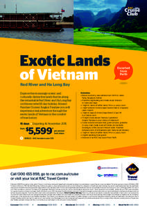 R14014  Exotic Lands of Vietnam  Escorted