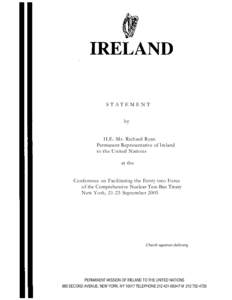 STATEMENT by H.E. Mr. Richard Ryan Permanent Representative of Ireland to the United Nations at the