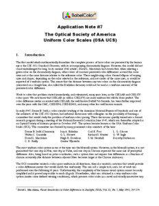 Application Note #7 The Optical Society of America Uniform Color Scales (OSA UCS)