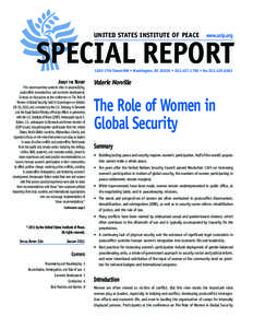 United States Institute of Peace  www.usip.org SPECIAL REPORT 1200 17th Street NW • Washington, DC 20036 • [removed] • fax[removed]