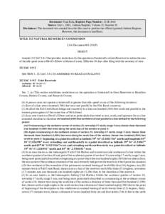 Document: Final Rule, Register Page Number: 25 IR 3044 Source: July 1, 2002, Indiana Register, Volume 25, Number 10 Disclaimer: This document was created from the files used to produce the official (printed) Indiana Regi