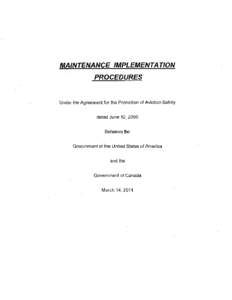 Maintenance Implementation Procedures (MIP) - Canada