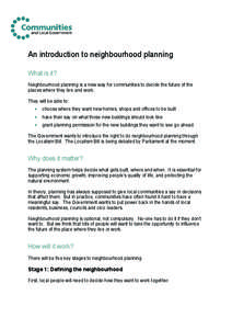 An introduction to neighbourhood planning