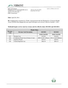 State of Vermont Department of Vermont Health Access 312 Hurricane Lane, Suite 201 Williston VT[removed]dvha.vermont.gov