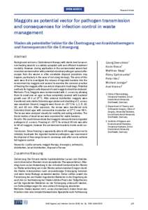 OPEN ACCESS  Research Article Maggots as potential vector for pathogen transmission and consequences for infection control in waste